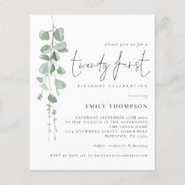 Eukalyptus Script 21. Geburtstagseinladung