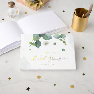 Eukalyptus Script Brautparty Gold Foil Gästebuch