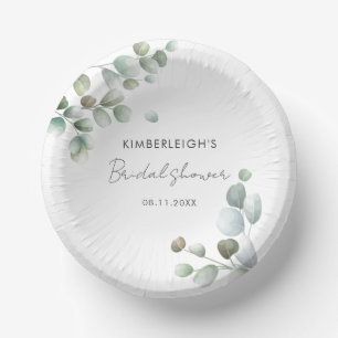Eukalyptus-Script-Brautparty Pappteller