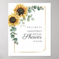 Eukalyptus-Script-Brautparty Sunflower - Willkomme
