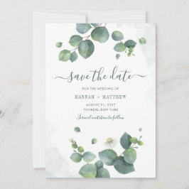 Eukalyptus Script Greenery Botanical Save The Date