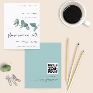 Eukalyptus Script Hochzeitsskripte QR Code Rett Da