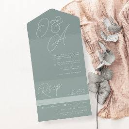 Eukalyptus | Script Watermark Monogram Wedding All In One Einladung