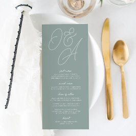 Eukalyptus | Script Watermark Monogram Wedding Menükarte