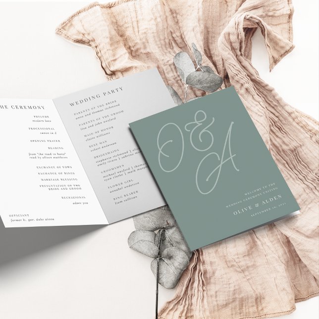 Eukalyptus | Script Watermark Monogram Wedding Programm (Von Creator hochgeladen)