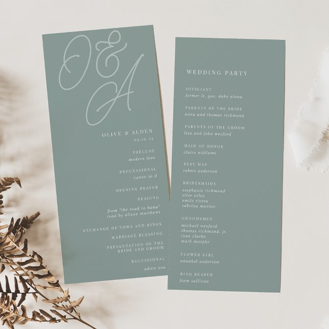 Eukalyptus | Script Watermark Monogram Wedding Programm (Von Creator hochgeladen)