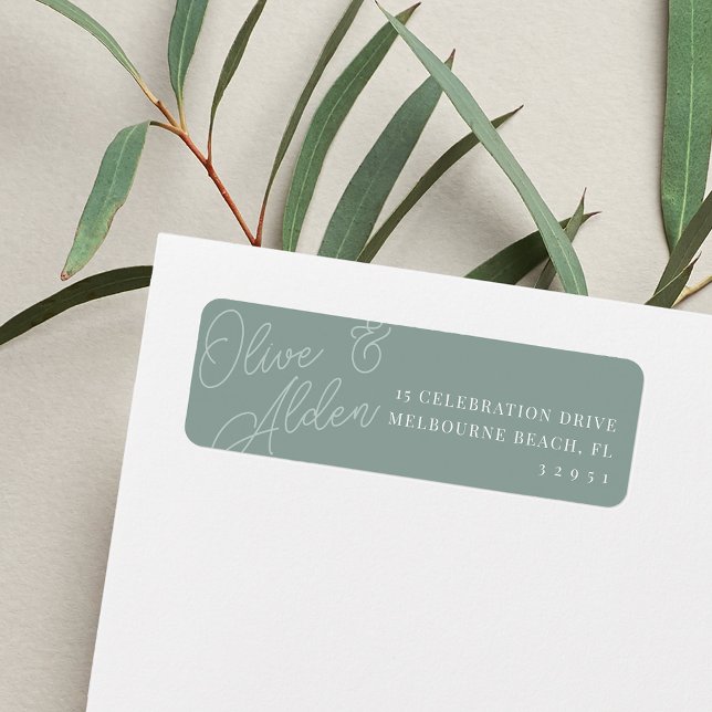 Eukalyptus Script Watermark Wedding Rücksendeadres (Von Creator hochgeladen)
