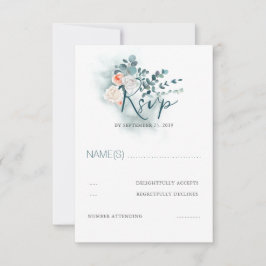 Eukalyptus Script Wedding RSVP Karte