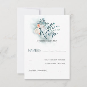 Eukalyptus Script Wedding RSVP Karte
