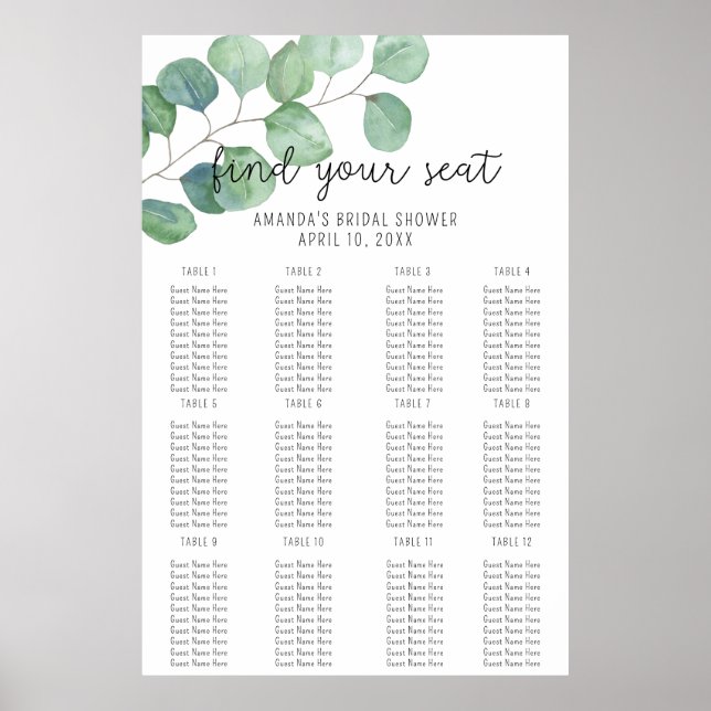 Eukalyptus - Seekartenschaumplatte Poster (Vorne)