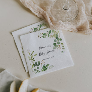 Eukalyptus Simple Brown Floral Baby Showroom Serviette
