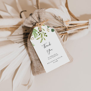 Eukalyptus Simple Brown Floral Wedding Vielen Dank Geschenkanhänger