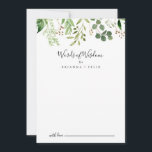 Eukalyptus Simple Floral Wedding Words of Wisdom Hinweiskarte<br><div class="desc">Dieser Eukalyptus einfache Blumenzwiebelwörter der Weisheitsratenkarte ist perfekt für eine moderne Hochzeit. Das Design zeichnet sich durch kunstvoll handbemalte eukalyptus-grüne Blätter aus, die in geometrische Formen angeordnet sind und die natürliche Schönheit inspiriere. Diese Karten sind ideal für Hochzeiten, Brautparty, Babydusche, Graduiertenfest u.v.m. Personalisieren Sie die Karten mit den Namen der...</div>