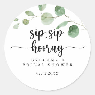 Eukalyptus Sip Sip Hooray Brautparty Runder Aufkleber