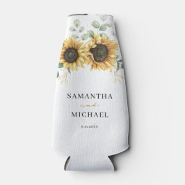 Eukalyptus-Sonnenblume Gastgeschenk Hochzeit Grüne Flaschenkühler