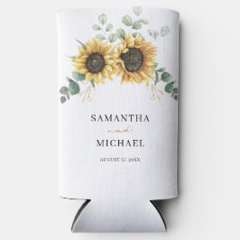 Eukalyptus-Sonnenblume Gastgeschenk Hochzeit Grüne Selters Dosenkühler