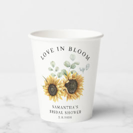 Eukalyptus-Sonnenblume-Liebe im Brautparty Bloom Pappbecher