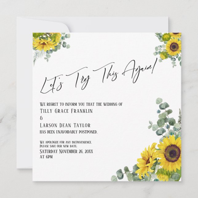 Eukalyptus Sonnenblume Probieren wir diese Karte n (Vorderseite)