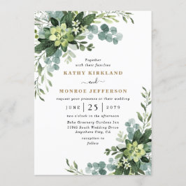Eukalyptus Succulent Elegant Boho Greenerity Weddi Einladung