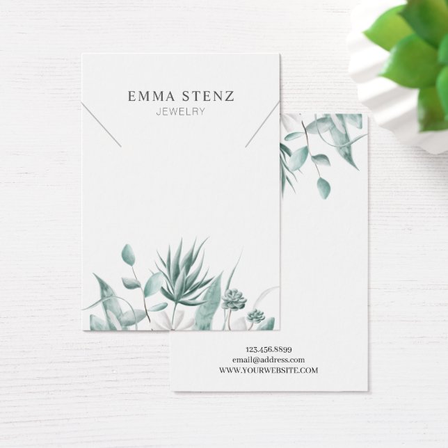 Eukalyptus succulent Watercolor, Nekklace Display (Schreibtisch)