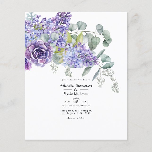 Eukalyptus succulents Wedding Flyer (Vorne)