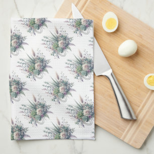 Eukalyptus, Sukkulturen und Rose Geschirrtuch