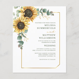 Eukalyptus Sunflower All-in-One Hochzeitseinladung