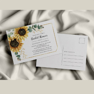 Eukalyptus Sunflower Brautparty Einladungspostkarte