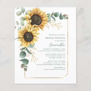 Eukalyptus Sunflower Bridal Dusche Einladung