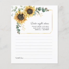 Eukalyptus Sunflower Date Night Ideas Card Flyer