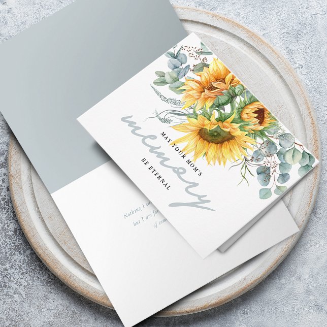 Eukalyptus Sunflower Ewiges Memory Beileid Karte (Eucalyptus Sunflower Eternal Memory Sympathy Card)