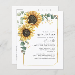 Eukalyptus Sunflower Quinceanera 15. Geburtstag
