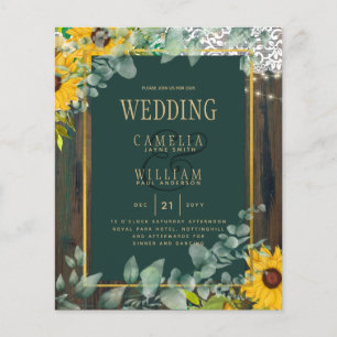 Eukalyptus Sunflowers WEDING Rustikale Spitze Flyer