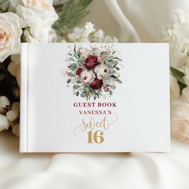 Eukalyptus Sweet 16 Blush Burgunder Schild Buch (Eucalyptus Sweet 16 Blush Burgundy Sign Book)