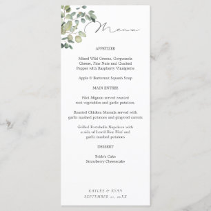 Eukalyptus Tall Menu Menükarte