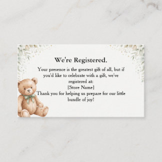Eukalyptus-Teddybär-Geschenkregistrierungskarte Begleitkarte