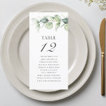 Eukalyptus-Tischnummer<br><div class="desc">Planen Sie Ihren Hochzeitsempfang mit Präzision, von Save the Date bis zum Tag der Hochzeitsveranstaltungen wie dem Empfang und Sitzplätzen mit diesen botanischen Eukalyptus-Blätter Sitzkarten für die Tischnummer. Einfach die Namen der Gäste und der Tischnummern eingeben. Auf diese Weise wird die Hochzeitsfeier ankommen, wissend, wo sie sitzen sollen vor der...</div>