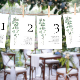 Eukalyptus-Tischnummer Einladung