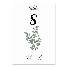 Eukalyptus-Tischnummer | Hochzeit Tischnummer