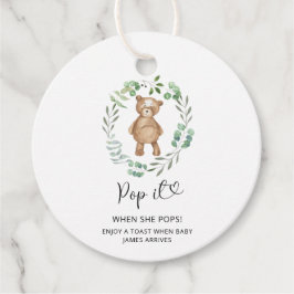 Eukalyptus trägt Pop, wenn sie Pop Baby-Dusche Geschenkanhänger