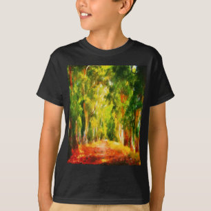 Eukalyptus Tree Lined Avenue Pointillism Art T-Shirt