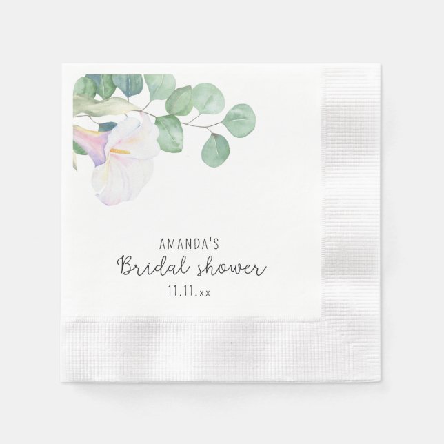 Eukalyptus und calla Blume - Brautparty Serviette (Vorderseite)