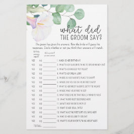 Eukalyptus und calla - Was hat der Bräutigam zum S