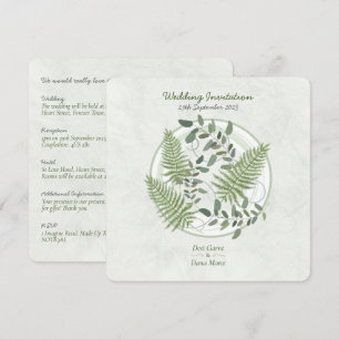 Eukalyptus und Fern Rings Wedding Einladung