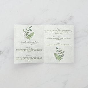 Eukalyptus und Fern Rings Wedding Folding Einladun Einladung
