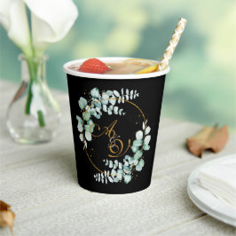 Eukalyptus und Gold auf der personalisierten Hochz Pappbecher