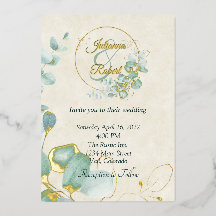 Eukalyptus- und Goldhochzeit