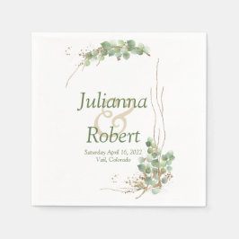 Eukalyptus und Goldnacken Serviette