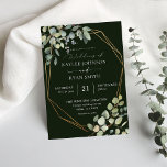 Eukalyptus- und Goldrahmen-Hochzeit - grün Einladung<br><div class="desc">Holen Sie Ihre Gäste mit Ihren rustikalen Eukalyptus & Gold Rahmen Hochzeitseinladungen für Ihre schöne Hochzeit bereit.</div>