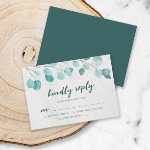 Eukalyptus und Marble Kindly Reply RSVP-Karte RSVP Karte